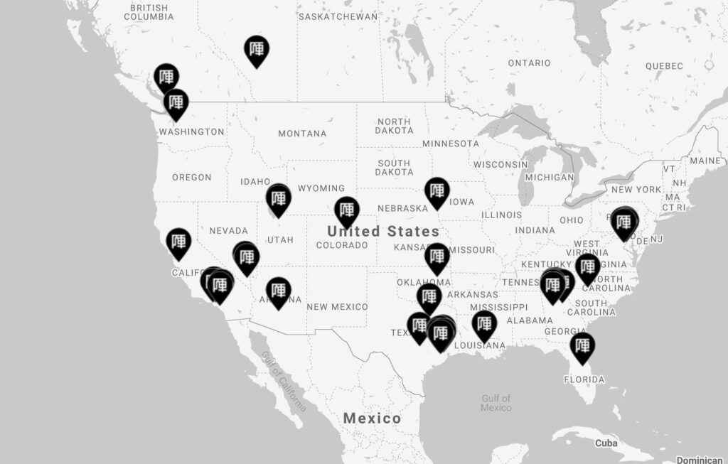 陣・アメリカの地図・ロケーション