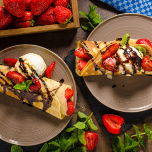 crepes with ice cream