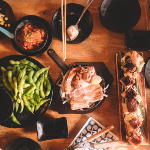 Japanese food top view