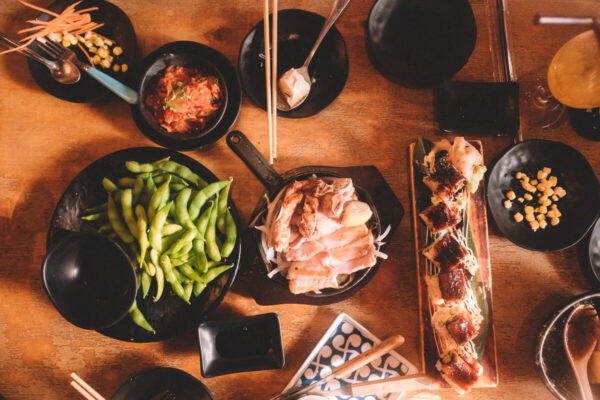 Japanese food top view